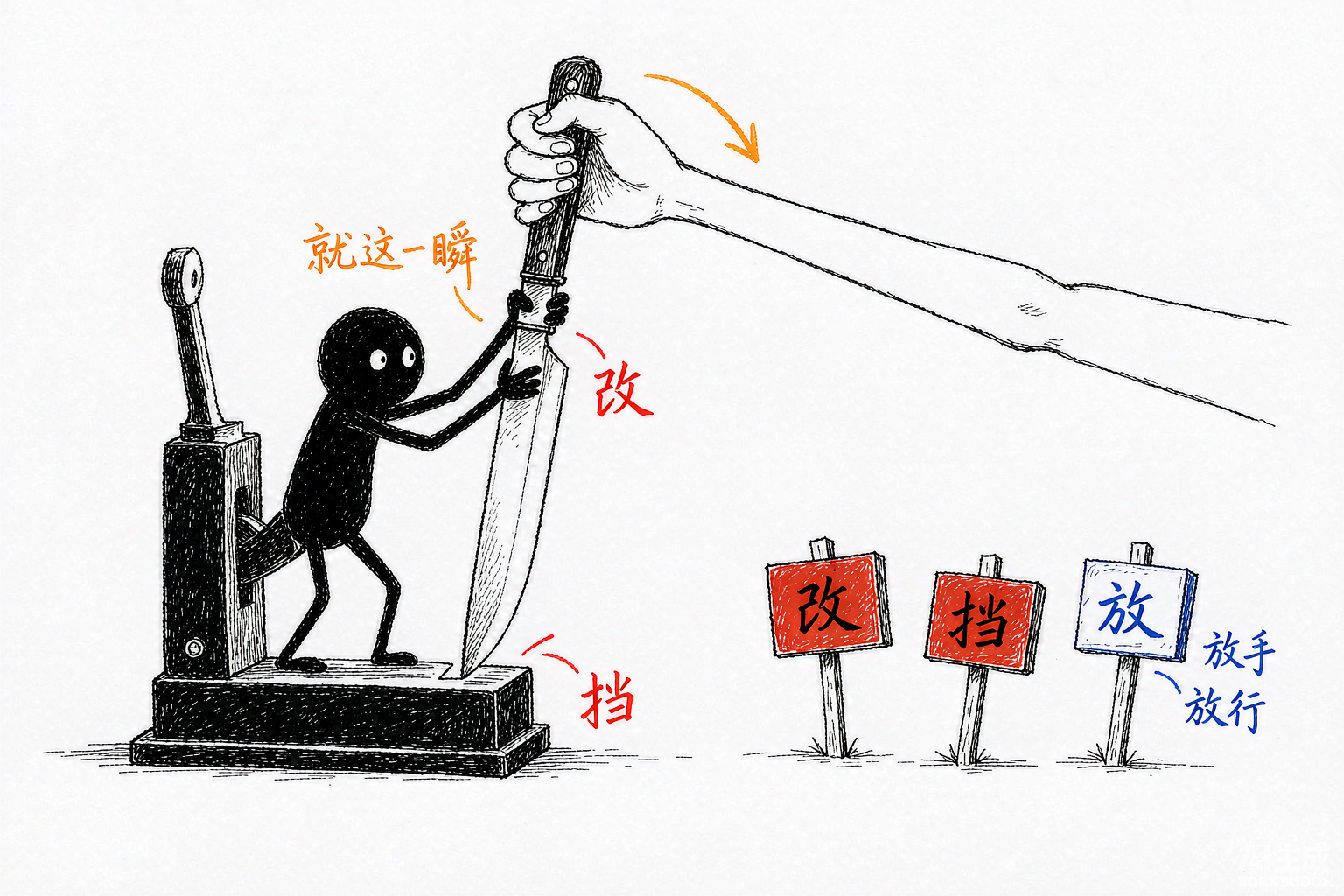 有个时机能插手，就在动作落下前的那一瞬——可以改、可以挡、可以放行。